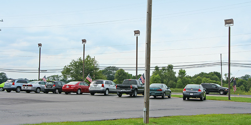 ACP LED floodlights are perfect for lighting dealership and parking lots.