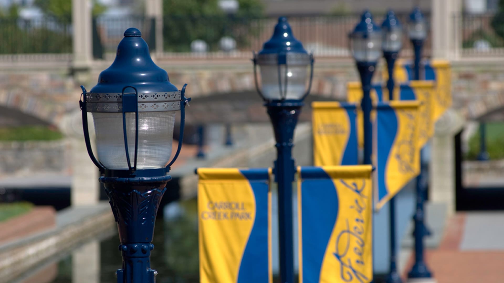 GranVille acorn lights in Carrol Creek Park show some of the many customization options available.