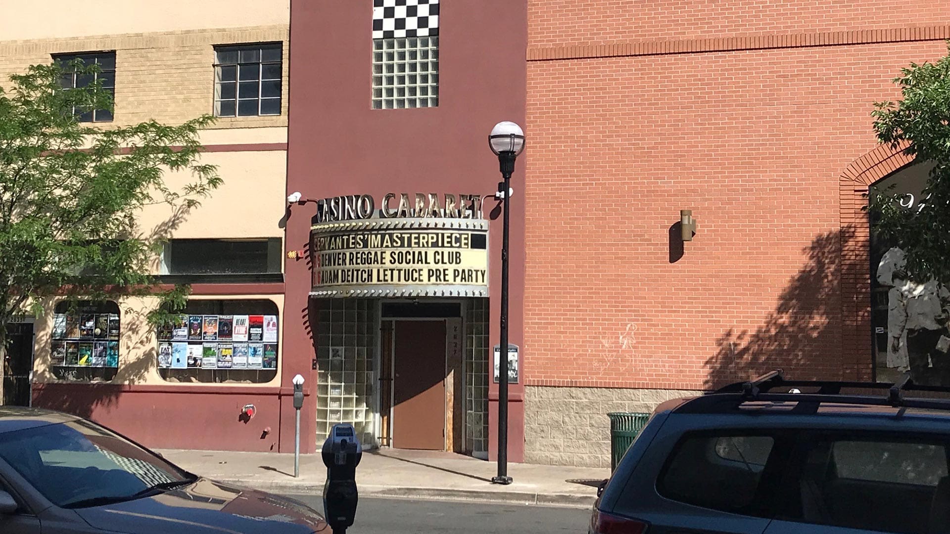 Casino's Cabaret decorates their storefront with Holophane's sphere lights.