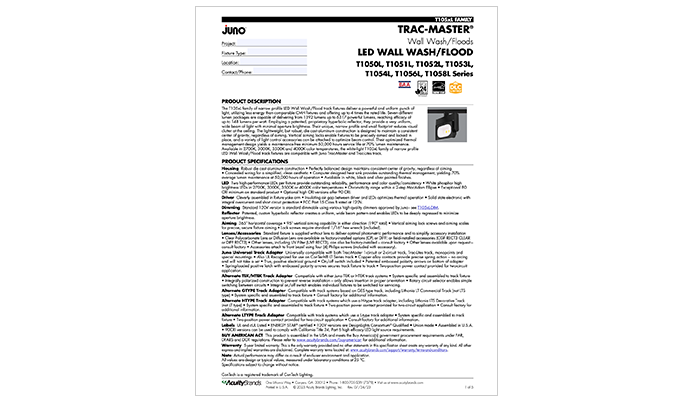 Juno NPWW - Spec Sheet