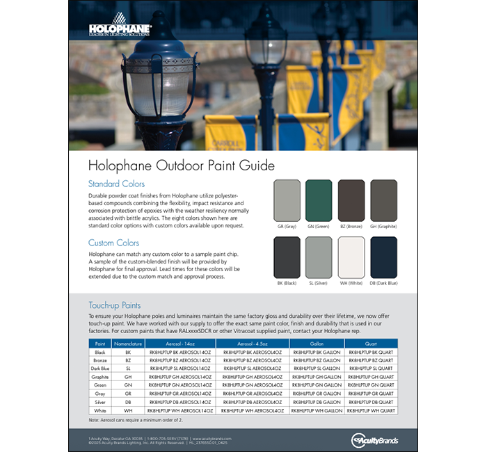 Holophane Outdoor Paint Guide_700x650